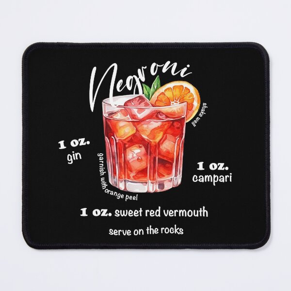 Item preview, Negroni cocktail white recipe watercolor designed and sold by EmeraldeaArt.