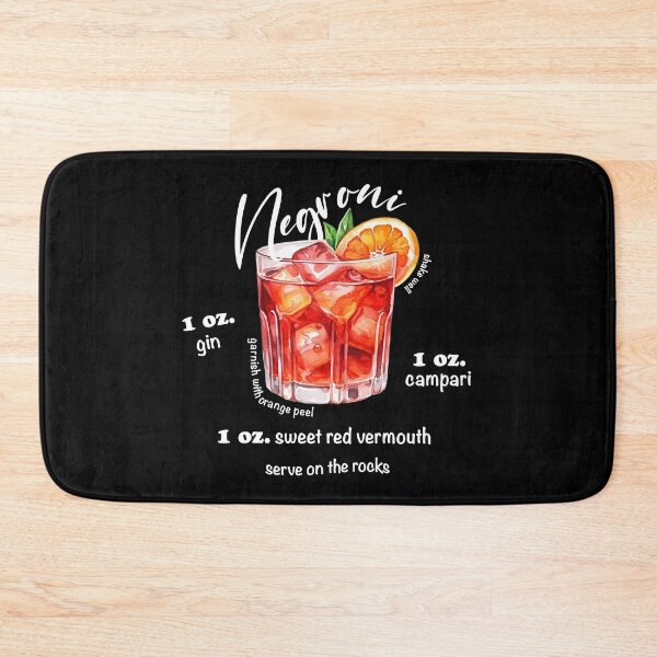 Item preview, Negroni cocktail white recipe watercolor designed and sold by EmeraldeaArt.