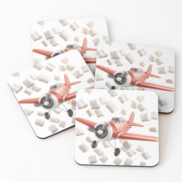 Item preview, Flight Through Fluff – Red Vintage Plane & Marshmallows designed and sold by MotoBites.