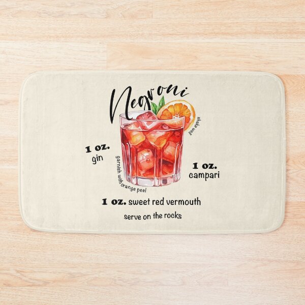 Item preview, Negroni cocktail recipe watercolor designed and sold by EmeraldeaArt.
