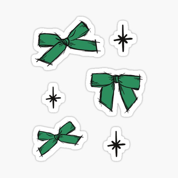 Item preview, GREEN BOWS STICKER PACK designed and sold by criminaldidi.