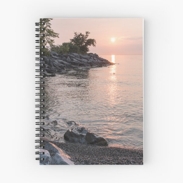 Item preview, Peninsular Sunrise - Rough Riprap Boulders and Glossy Lake Ontario designed and sold by Georgia Mizuleva.