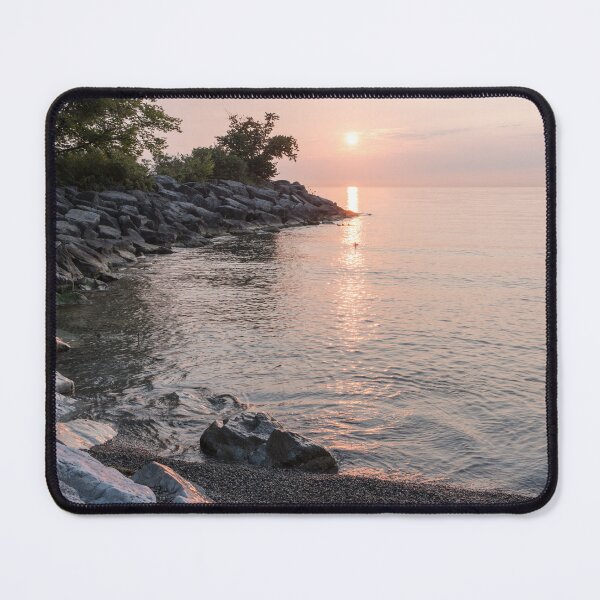Item preview, Peninsular Sunrise - Rough Riprap Boulders and Glossy Lake Ontario designed and sold by Georgia Mizuleva.