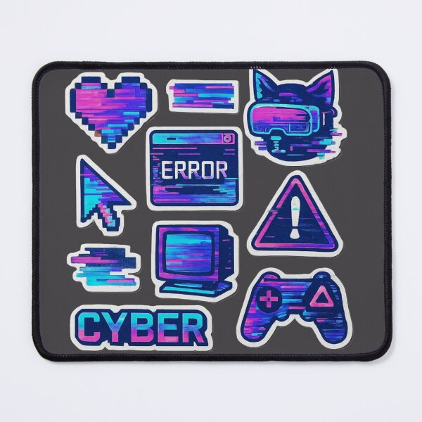 Item preview, Cyber Pixel Pack – Glitch & Neon Vibes designed and sold by QuantumKey.
