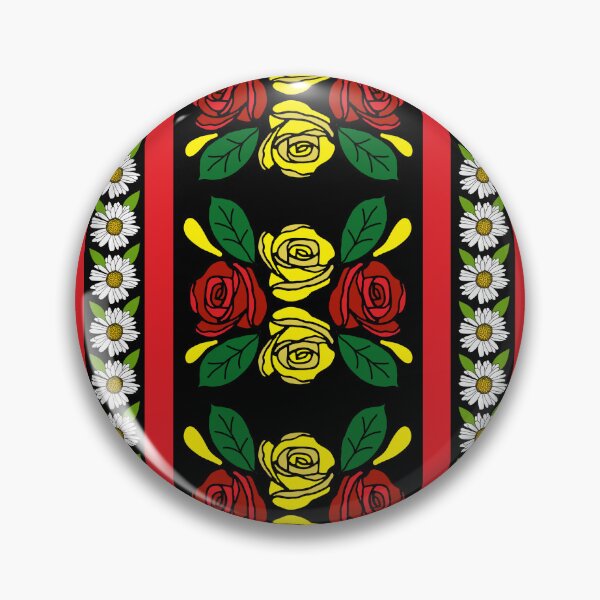 Item preview, Canal Boat Narrowboat Red Yellow Roses Pattern designed and sold by HotHibiscus.