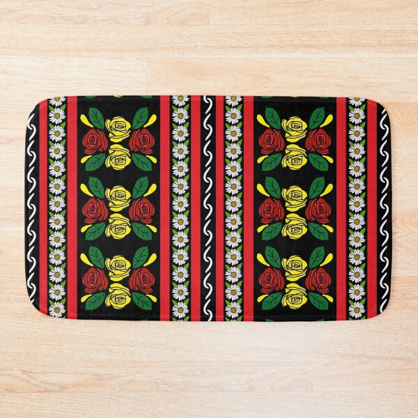Item preview, Canal Boat Narrowboat Red Yellow Roses Pattern designed and sold by HotHibiscus.