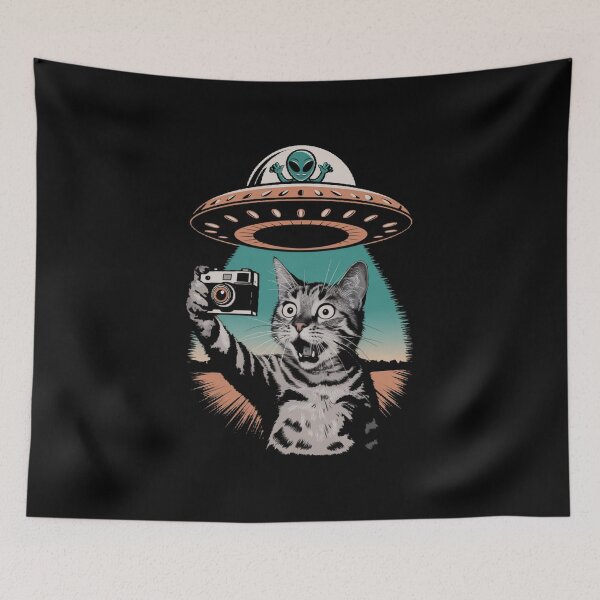 Item preview, Alien UFO Cat Student Memes designed and sold by CandyVenom.