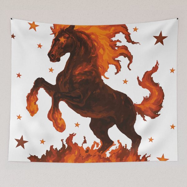 Item preview, Celestial Fire Horse – Fiery Stallion with Stars on Transparent Background designed and sold by CheriTanya.