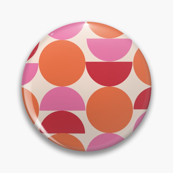 Item preview, Mid Century Geometric Circles and Half Circles in Orange, Pink and red  designed and sold by Yasminepatterns .