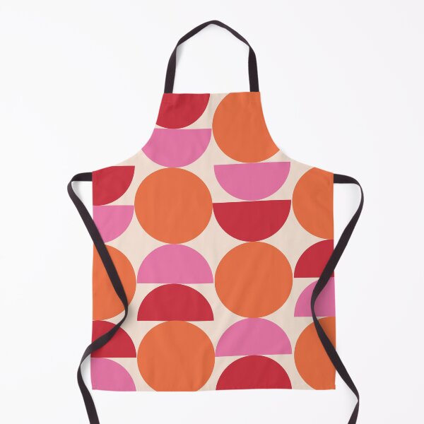 Item preview, Mid Century Geometric Circles and Half Circles in Orange, Pink and red  designed and sold by Yasminepatterns .