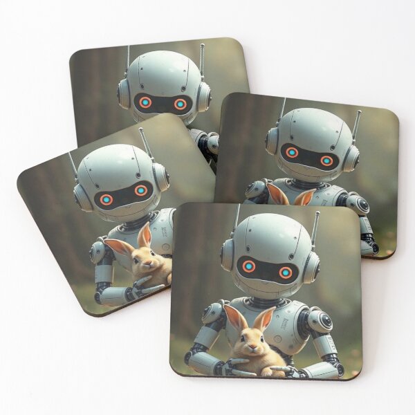Item preview, Robot and cute bunny  designed and sold by Dogandesighn.