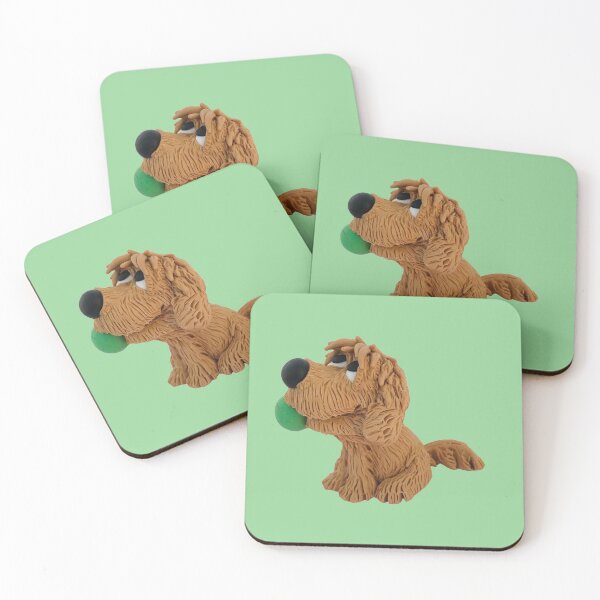Item preview, Adorable, curly, playful golden doodle art designed and sold by Teddyella Treasures.