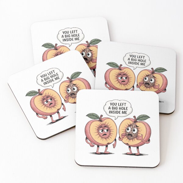 Item preview, You Left a Big Hole Inside Me – Cute Peach Cartoon designed and sold by DARK_NOVA.