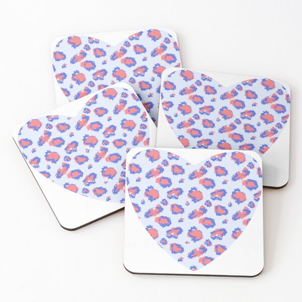 Item preview,  A wild and fresh leopard heart print in soft pink and blue tones.  designed and sold by JuKoArt.