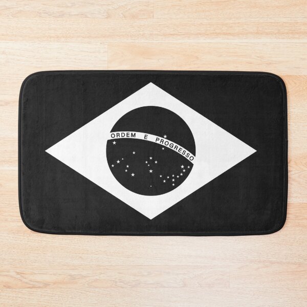 Item preview, Black and White Brazil Flag designed and sold by Starstacks.