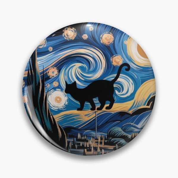 Item preview, Black Cat Van Gogh Art Student Memes designed and sold by CandyVenom.