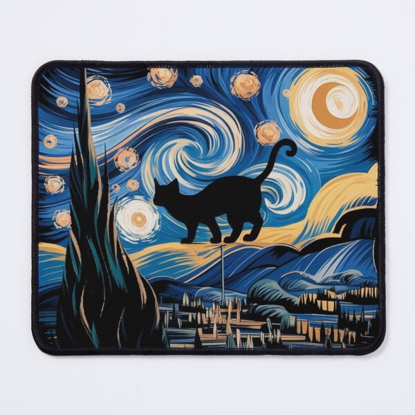 Item preview, Black Cat Van Gogh Art Student Memes designed and sold by CandyVenom.