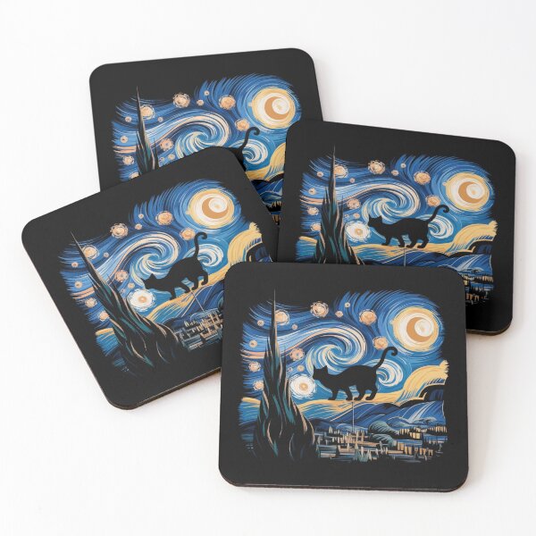 Item preview, Black Cat Van Gogh Art Student Memes designed and sold by CandyVenom.