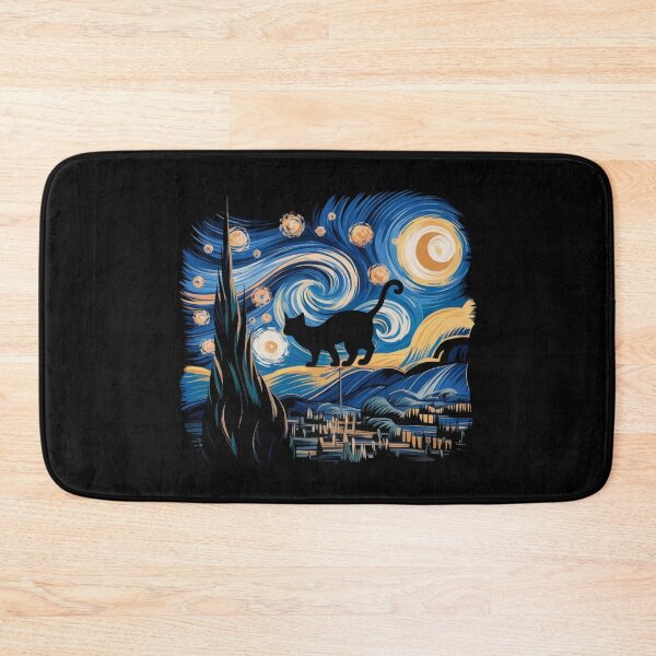 Item preview, Black Cat Van Gogh Art Student Memes designed and sold by CandyVenom.