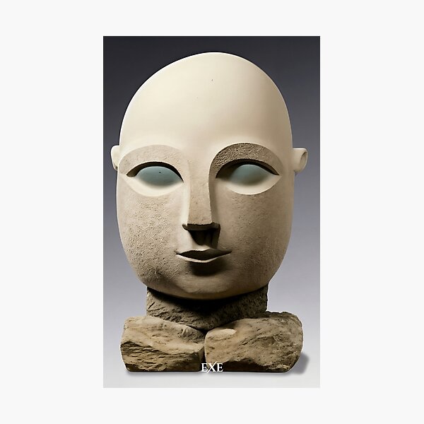 Item preview, Modern Minimalist Stone and Ceramic Head Sculpture designed and sold by immarkoffartexe.