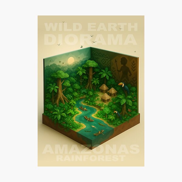 Item preview, WILD EARTH DIORAMA #1 - Amazon Rainforest (Poster and Carddesigns) designed and sold by Earth Celebration Designs.