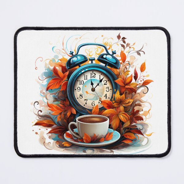 Item preview, Alarm clock, coffee and autumn leaves. Fall. Transition to winter time designed and sold by CHERRY--SHOP.