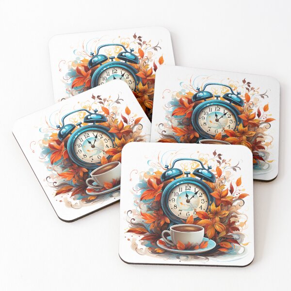 Item preview, Alarm clock, coffee and autumn leaves. Fall. Transition to winter time designed and sold by CHERRY--SHOP.