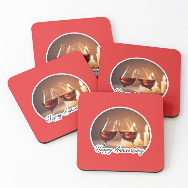 Item preview, Romantic Happy Anniversary Toast with Wine and Candlelight designed and sold by PrintBreeze.