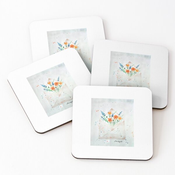 Item preview, Orange n Blue Flower Envelope Original Watercolor designed and sold by GwendolynLee.
