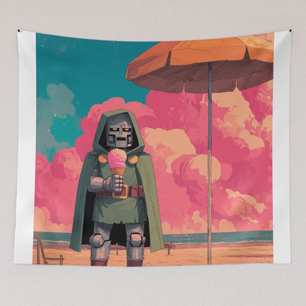 Item preview,  Masked warrior under beach umbrella – summer ice cream designed and sold by LoomisDreams.