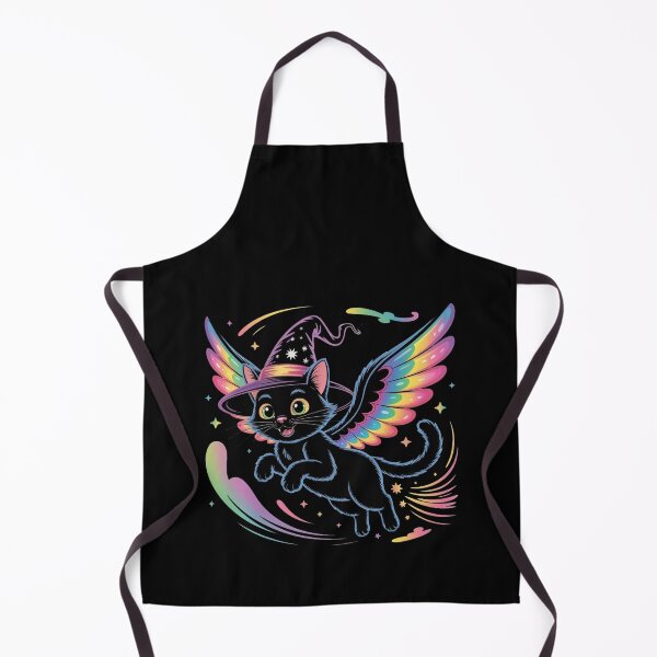 Item preview, Flying Witch Cat with Rainbow Wings – Funny Halloween designed and sold by WikaKowalczyk.