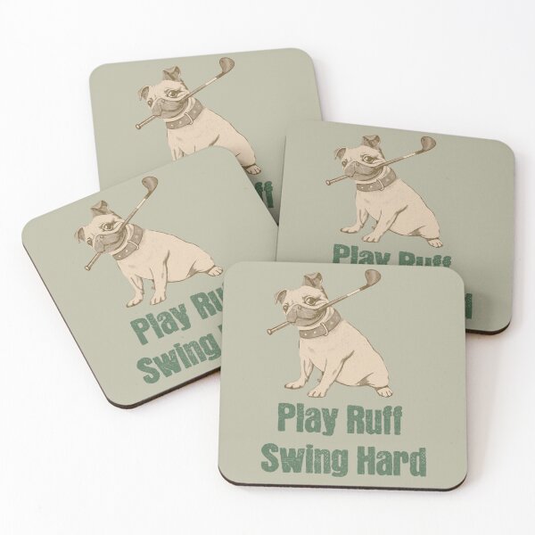 Item preview, Play Ruff, Swing Hard Golfing PUG designed and sold by donwillisjrart.