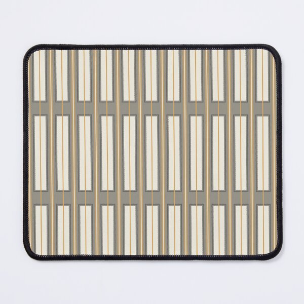 Item preview, Geometric Minimal Geo Box Neutral Striped Pattern in Gray Cream Ochre designed and sold by kierkegaard.