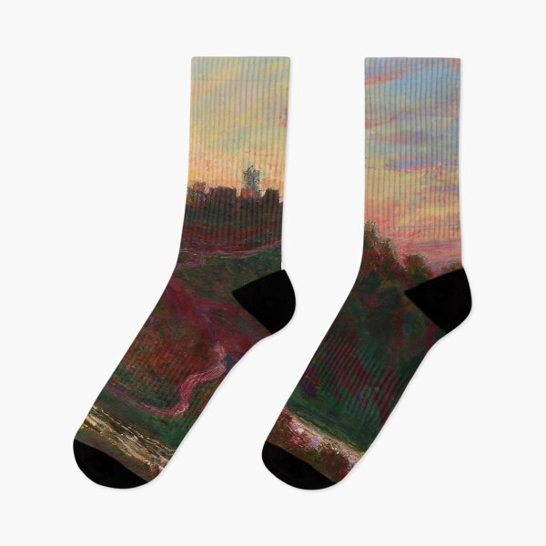 Item preview, The Village of La Roche Blond Sunset   1889 by Claude Monet designed and sold by GabyddAlessandr.