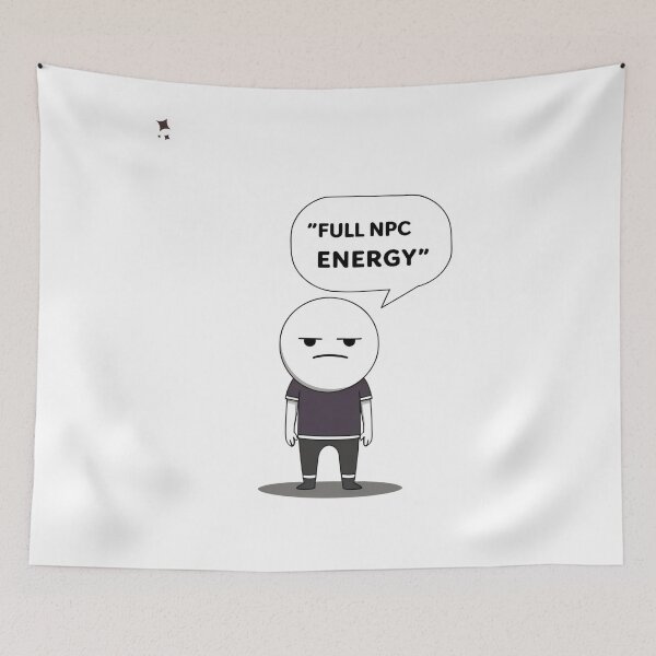 Item preview, Full NPC Energy – Funny Minimal Meme Character Shirt designed and sold by TheTeeSpark.