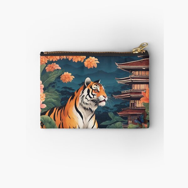 Item preview, Tiger and butterfly, plants, flowers, nature, pagoda, China designed and sold by Sugar Wisdom .