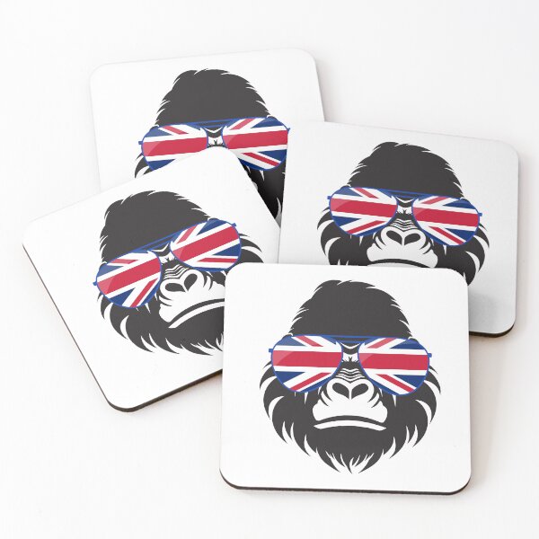 Item preview, Gorilla in union jack glasses designed and sold by moll2025.