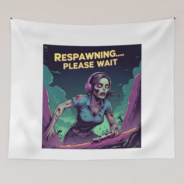 Item preview, Respawning Please Wait – Funny Zombie Gamer Design designed and sold by TheTeeSpark.