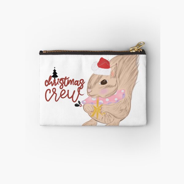 Item preview, Christmas Theme Christmas Crew Squirrel – Cute Santa Hat Woodland Animal Art designed and sold by Miza Drops.
