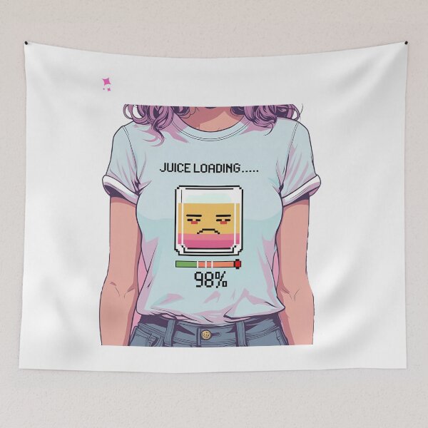 Item preview, Juice Loading – Funny Pixel Battery Drink Design designed and sold by TheTeeSpark.