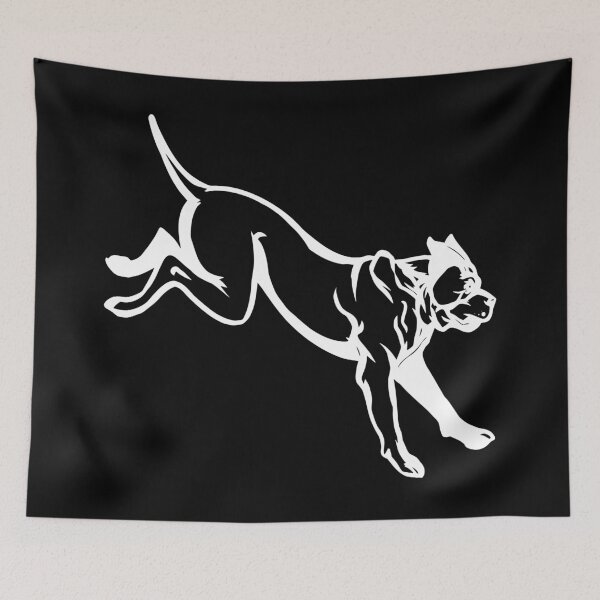Item preview, Mastiff in Motion – Running White Line Art of Big Dog designed and sold by EmeraldeaArt.