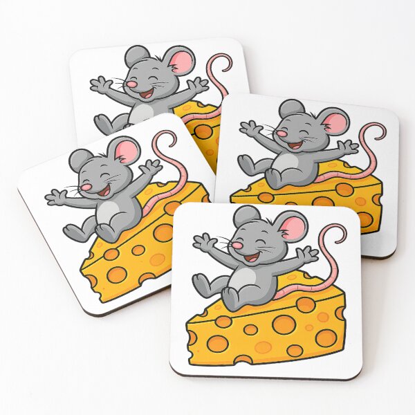 Item preview, Cheesy Joy – Happy Mouse Cartoon Illustration designed and sold by Art-Tacos.