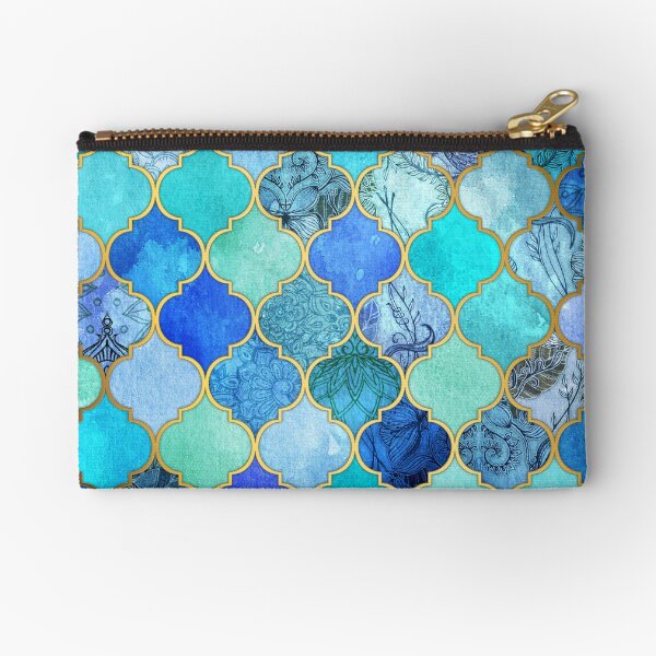 Item preview, Cobalt Blue, Aqua & Gold Decorative Moroccan Tile Pattern designed and sold by micklyn.