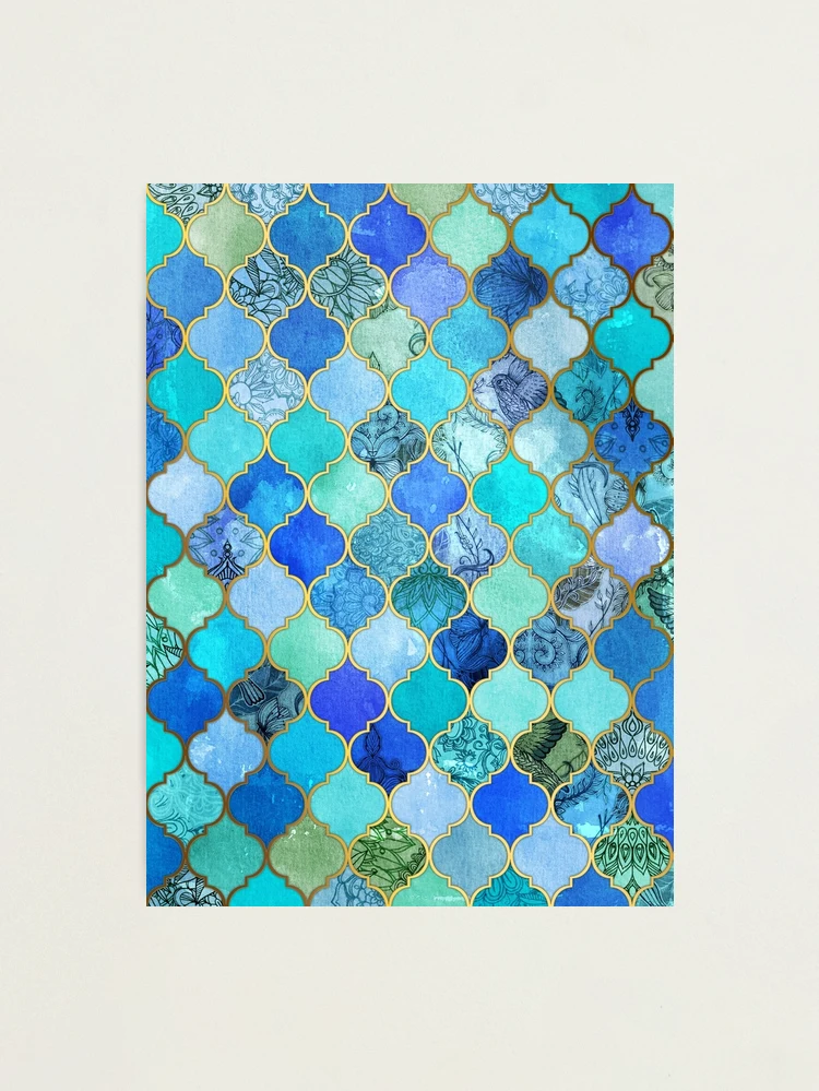 Society6 ケース Cobalt Blue, Aqua & Gold Decorative Moroccan Cobalt Blue, Aqua & Gold Decorative Moroccan Tile Pattern