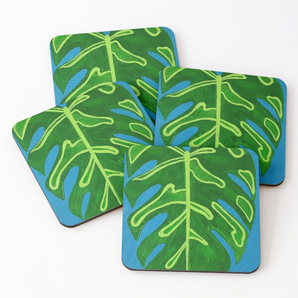 Item preview, Green Monstera Leaf Acrylic Painting  designed and sold by FionaFitzArt.
