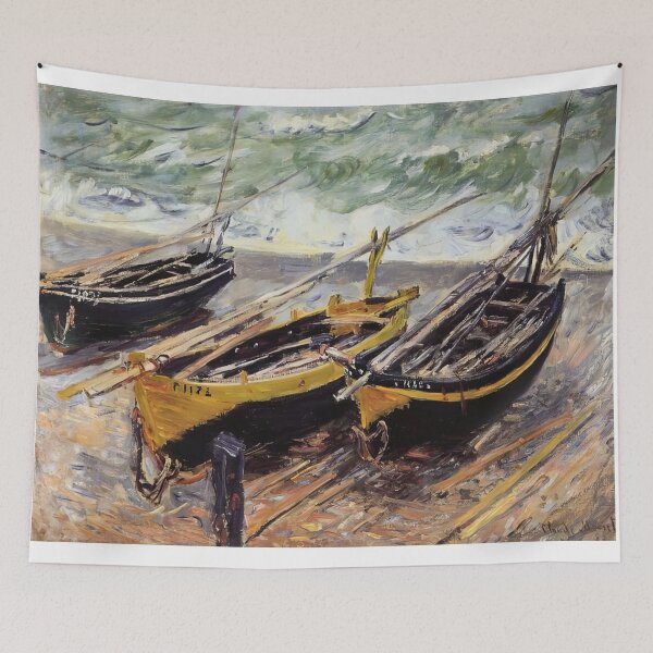 Item preview, Trois Bateaux de pêche   1885 by Claude Monet designed and sold by GabyddAlessandr.
