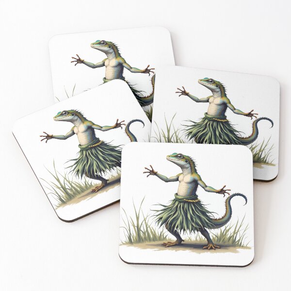 Item preview, A lizard dancing in a grass skirt designed and sold by DOG DESIGN.