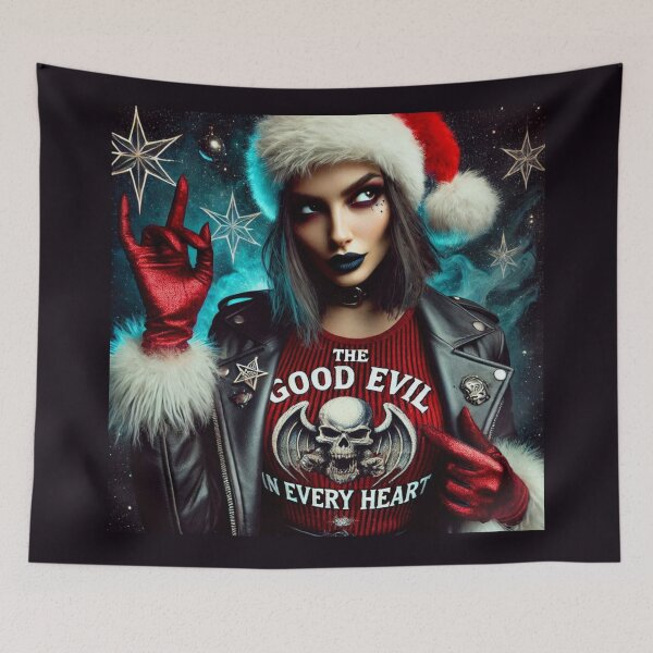 Item preview, Glam Rock Santa Rebel Gesture designed and sold by Voodoo Store Paranormal Collections.