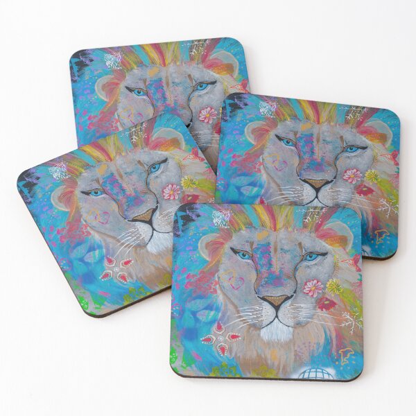 Item preview, The Majestic Rainbow-Maned Lion-Aurora designed and sold by Claudia Lucia Art - Design.