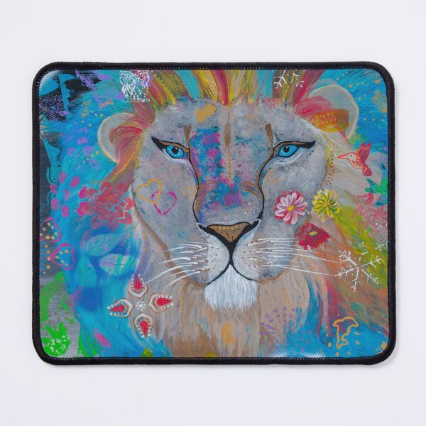 Item preview, The Majestic Rainbow-Maned Lion-Aurora designed and sold by Claudia Lucia Art - Design.